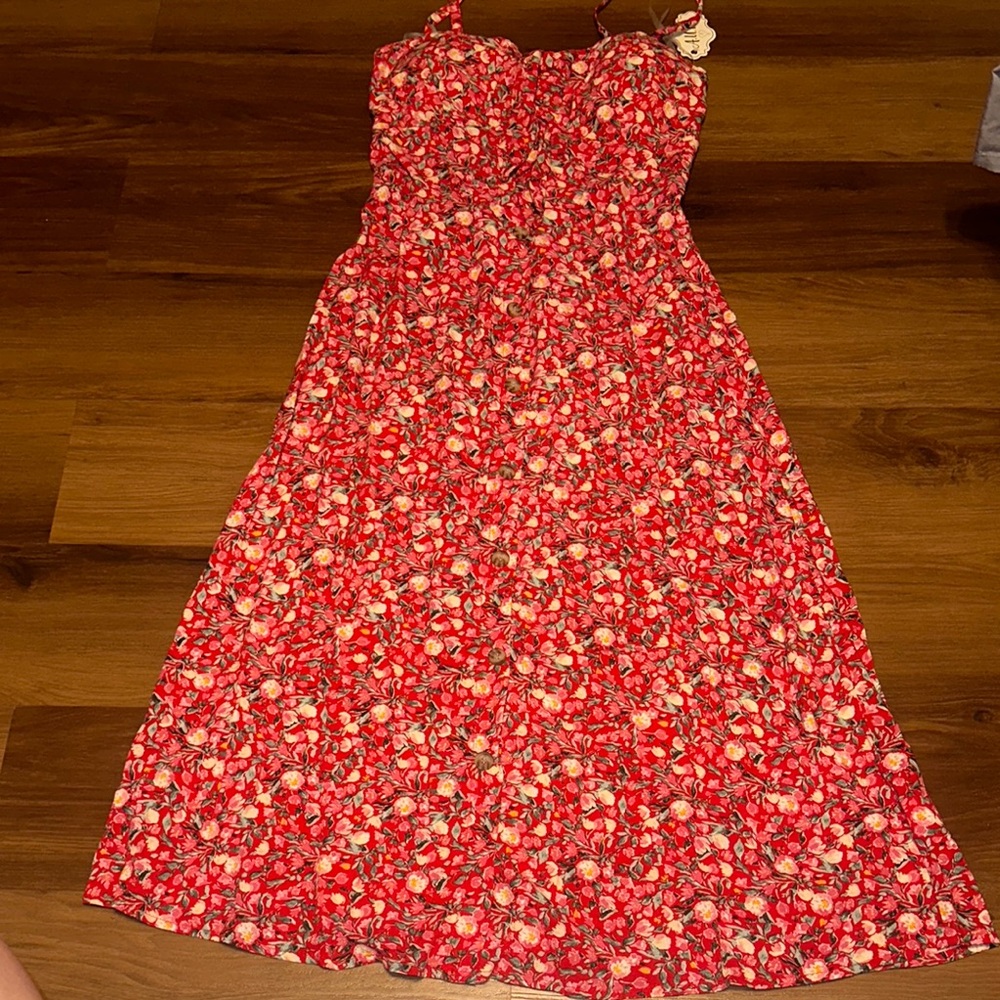 Vibrant Floral Button-Up Dress
